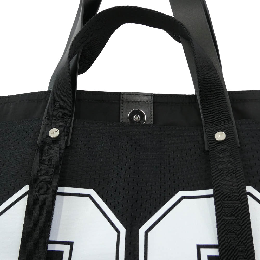 OFF-WHITE オフホワイト DAY OFF BASEBALL ベースボール メッシュ ハンドルレザー トート バッグ ブラック系【中古】