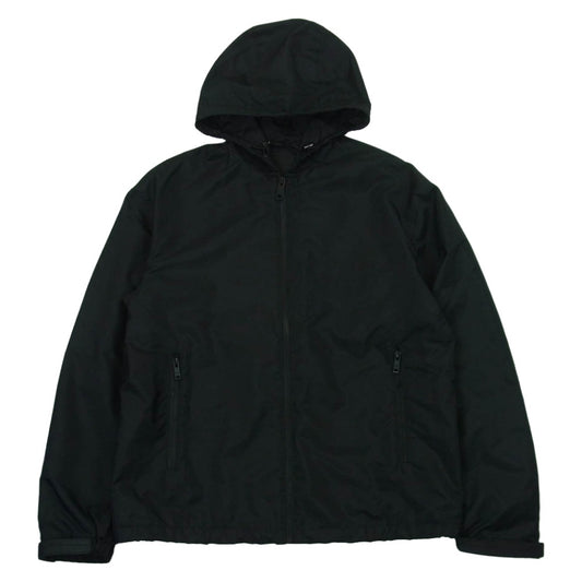 PRADA プラダ 2018 ポリエステル 袖ラバーロゴ ジップアップ パーカー ジャケット ブルゾン ブラック系 XS【中古】
