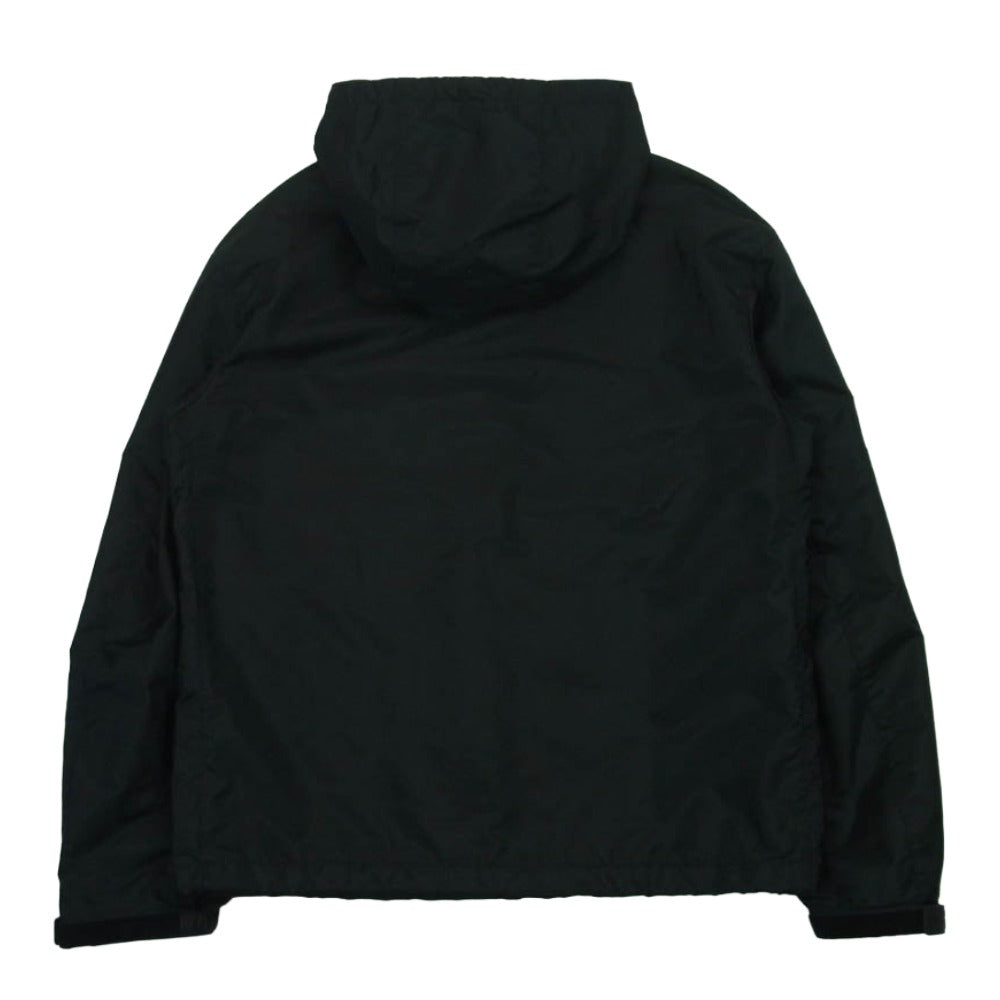 PRADA プラダ 2018 ポリエステル 袖ラバーロゴ ジップアップ パーカー ジャケット ブルゾン ブラック系 XS【中古】
