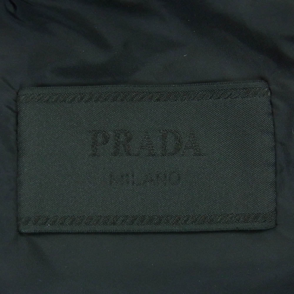 PRADA プラダ 2018 ポリエステル 袖ラバーロゴ ジップアップ パーカー ジャケット ブルゾン ブラック系 XS【中古】