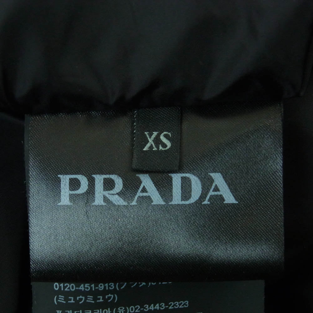 PRADA プラダ 2018 ポリエステル 袖ラバーロゴ ジップアップ パーカー ジャケット ブルゾン ブラック系 XS【中古】