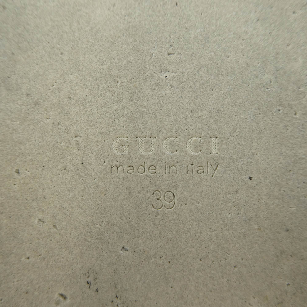 GUCCI グッチ 17SS 452312 Wmns Peggy Platform ペギー プラットフォーム シェリーライン 厚底 レザー スニーカー ブラック系 39【中古】