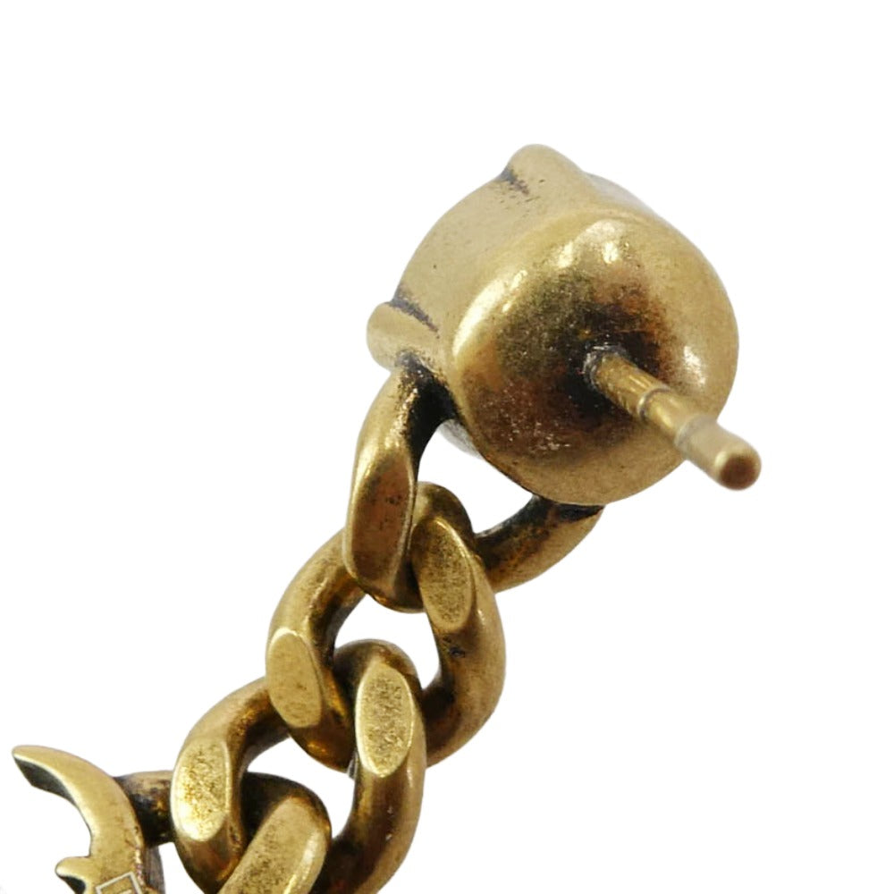 GUCCI グッチ Crystal Double G クリスタル ダブルG GG ラインストーン ピアス ゴールド系【中古】