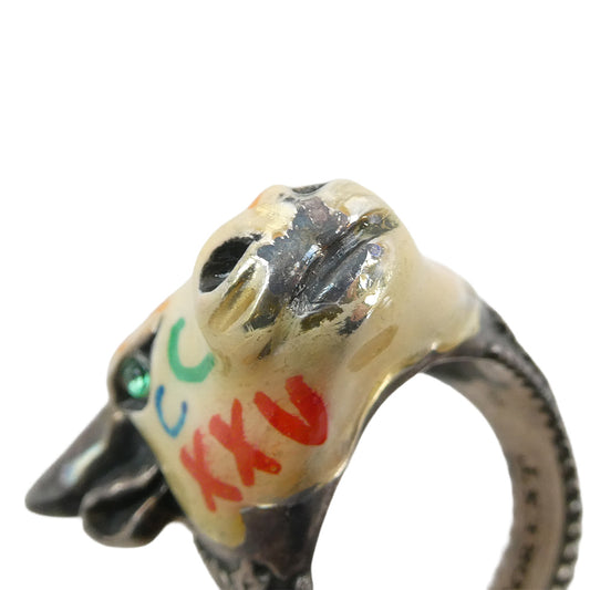 GUCCI グッチ anger forest アンガーフォレスト ブルヘッド エナメル加工 アニマル リング マルチカラー系 22号【中古】