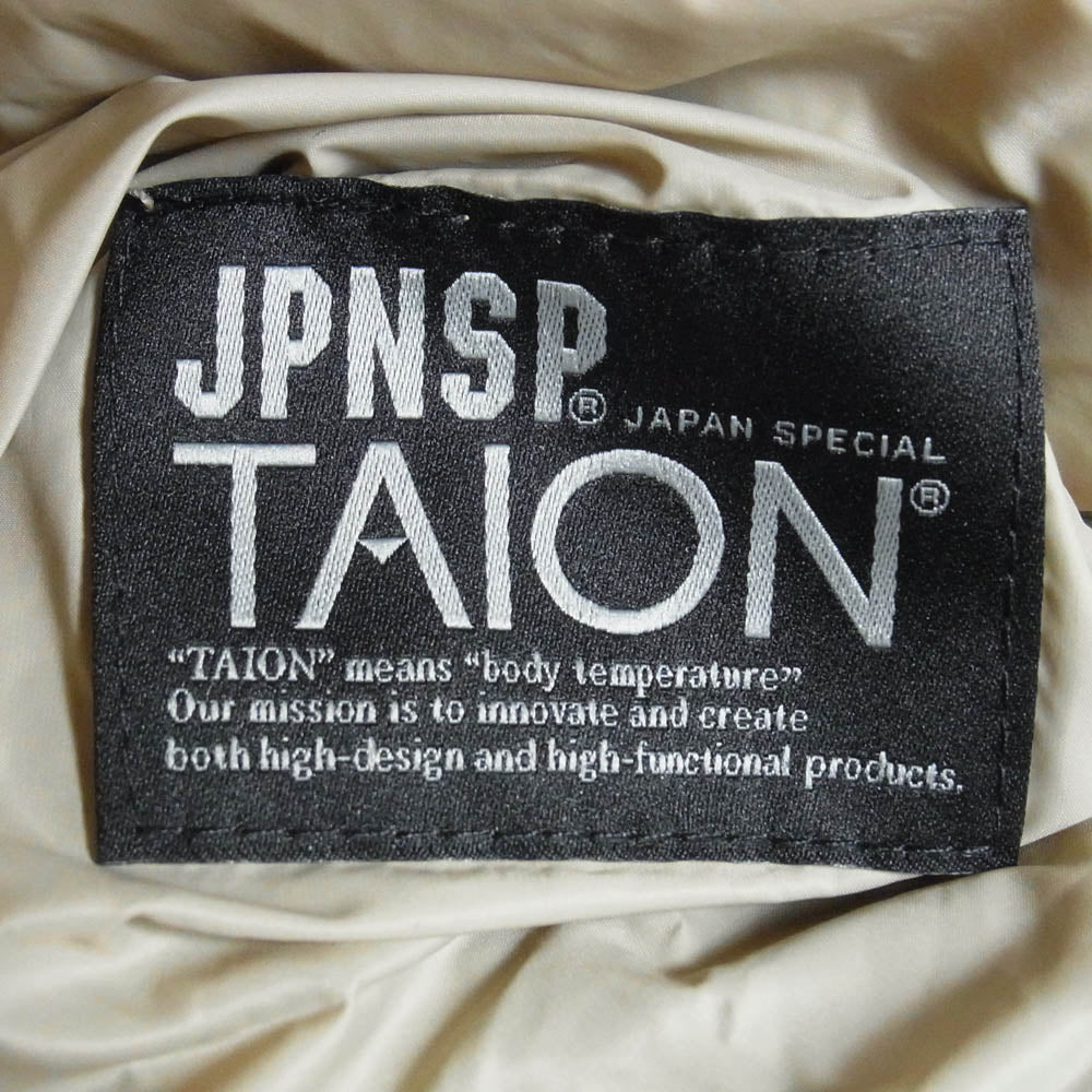タイオン TAION-JK13JS ジャパンスペシャル トラック ダウン ジャケット ベージュ系 XL【極上美品】【中古】