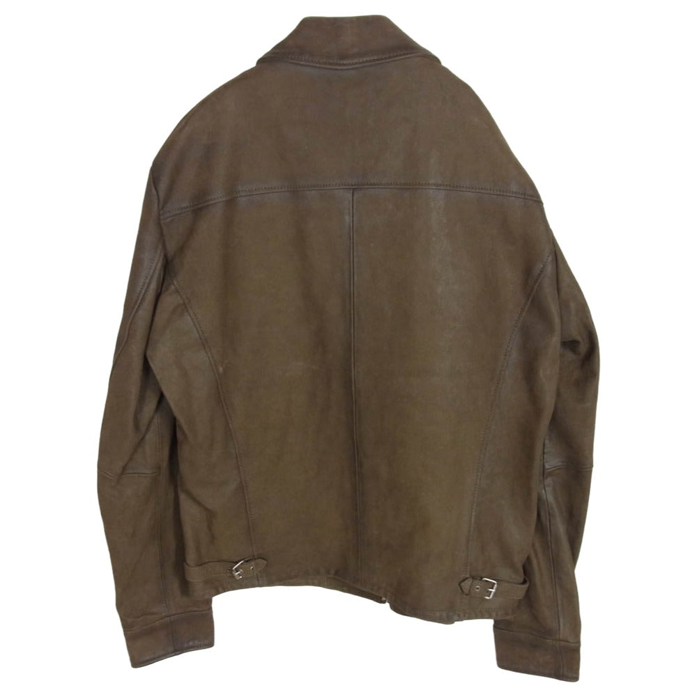 REPLAY リプレイ M8159 000 83710 ヴィンテージ ヌバック レザー ジャケット ダークブラウン系 XL【極上美品】【中古】