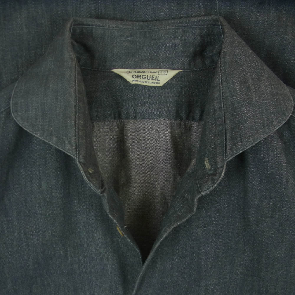 ORGUEIL オルゲイユ OR-5109 Windsor Collar Shirt ウィンザーカラーシャツ シェルボタン 長袖 シャツ グレー系 40【中古】