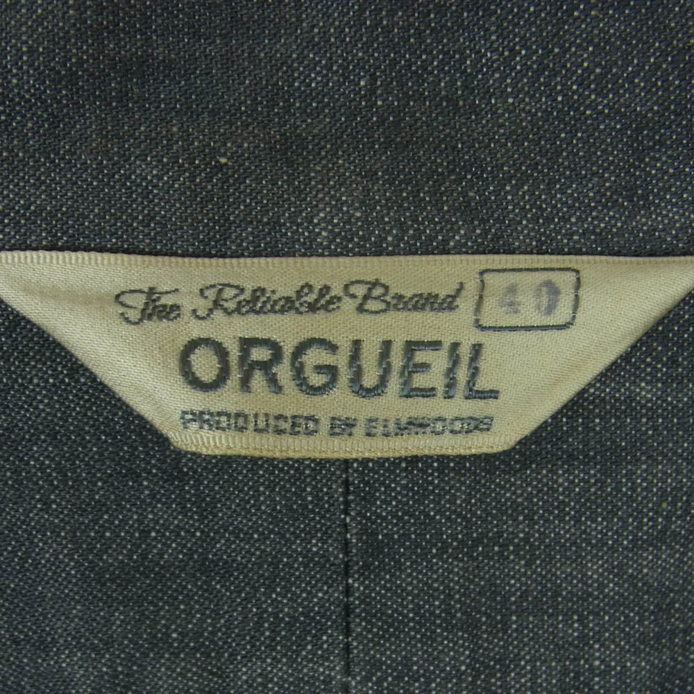 ORGUEIL オルゲイユ OR-5109 Windsor Collar Shirt ウィンザーカラーシャツ シェルボタン 長袖 シャツ グレー系 40【中古】