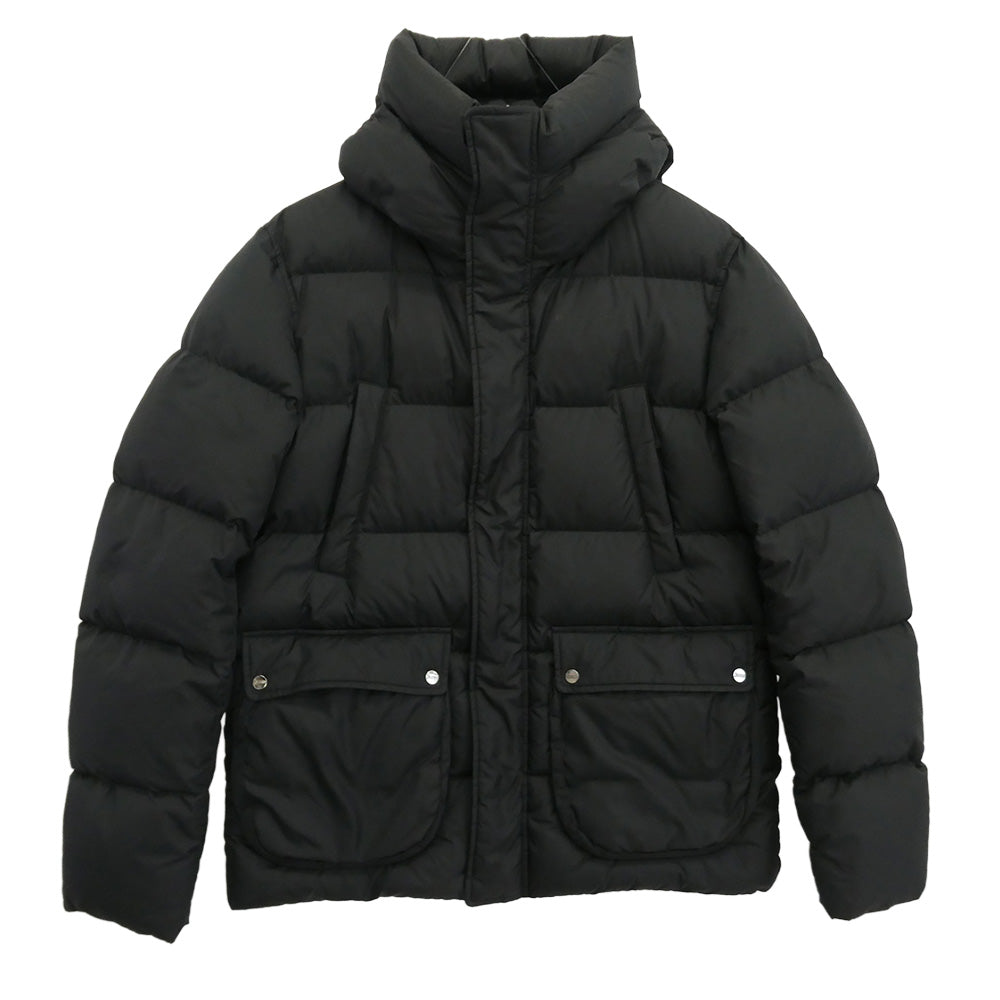 Herno ヘルノ PI001140U-12004Z-9389 N-3B ナイロン ショート丈 フーデッド ダウンジャケット ブラック系 46【中古】