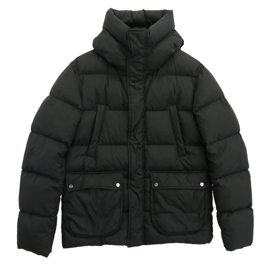 Herno ヘルノ PI001140U-12004Z-9389 N-3B ナイロン ショート丈 フーデッド ダウンジャケット ブラック系 46【中古】