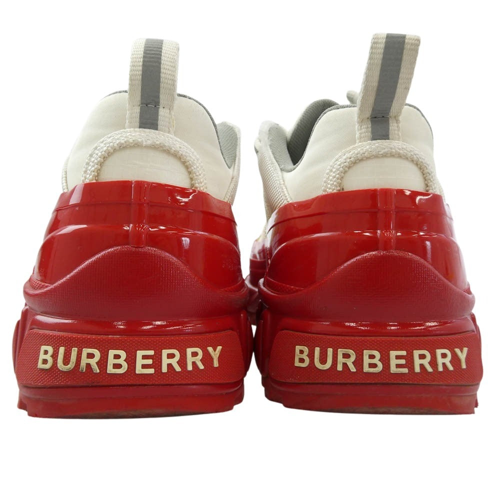 BURBERRY バーバリー LOW TOP SNEAKERS スニーカー ホワイト系 レッド系 37【中古】