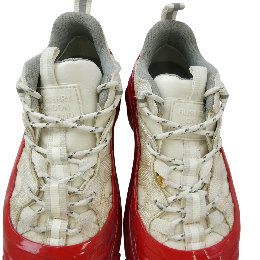 BURBERRY バーバリー LOW TOP SNEAKERS スニーカー ホワイト系 レッド系 37【中古】