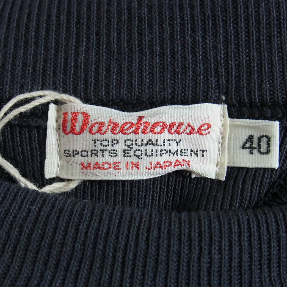 WAREHOUSE ウエアハウス LOT.403 吊り編み クルーネック 両V スウェット ブラック系 40【中古】