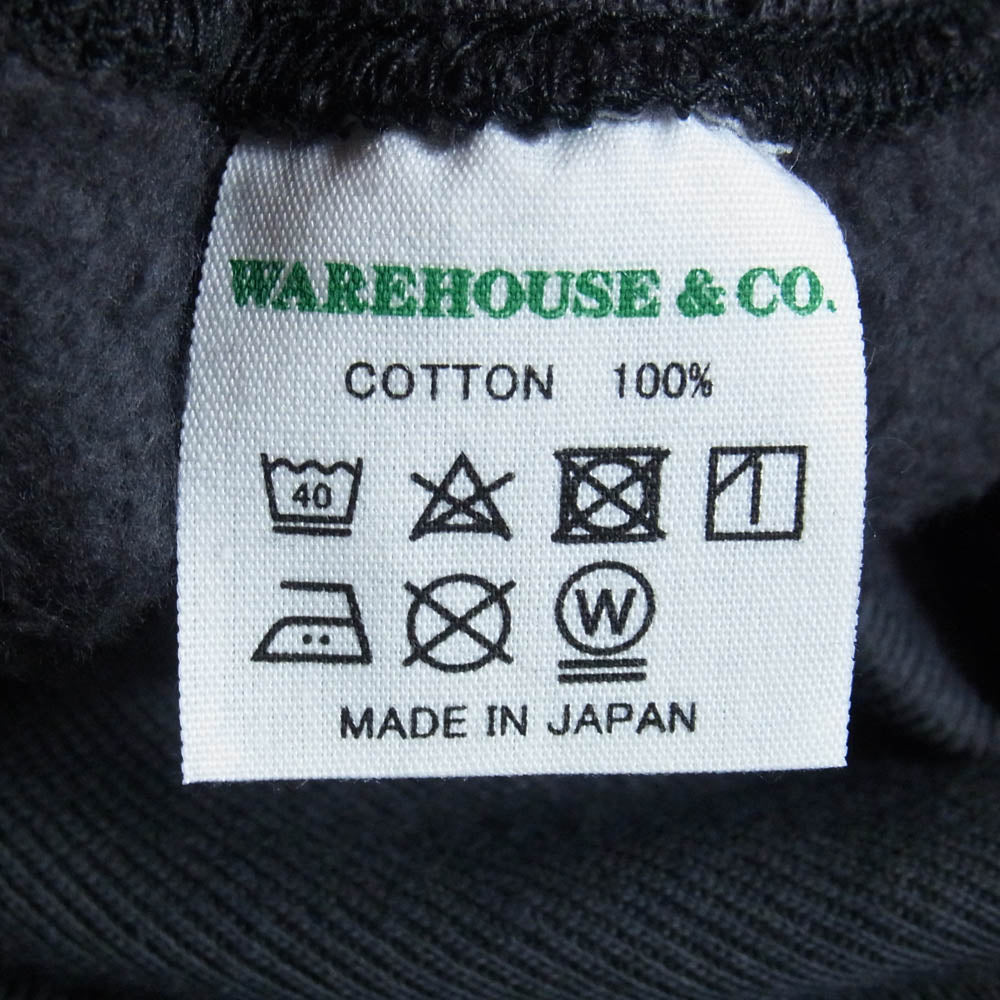WAREHOUSE ウエアハウス LOT.403 吊り編み クルーネック 両V スウェット ブラック系 40【中古】