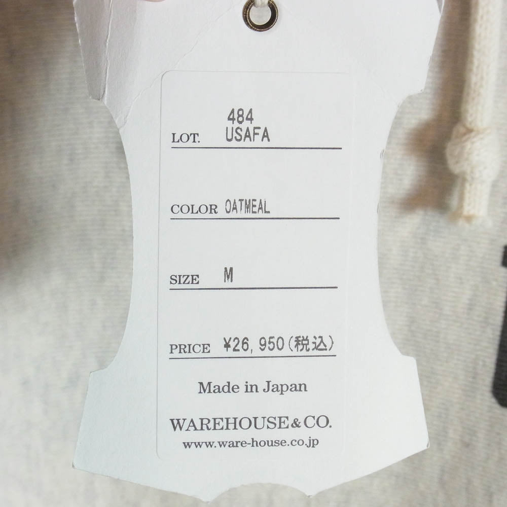 WAREHOUSE ウエアハウス LOT.484 USAFA リバーススタイル フード スウェット パーカー OATMEAL M【中古】