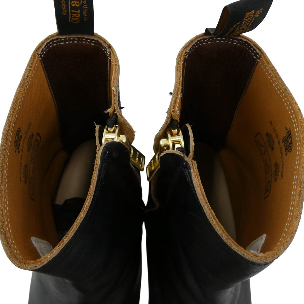 ROLLING DUB TRIO ローリングダブトリオ RDT-A14 CASPER BLACK HORSEHIDE 茶芯 キャスパー ブラック ホースハイド レザー サイドジップ ブーツ ブラック系 25.5cm【中古】