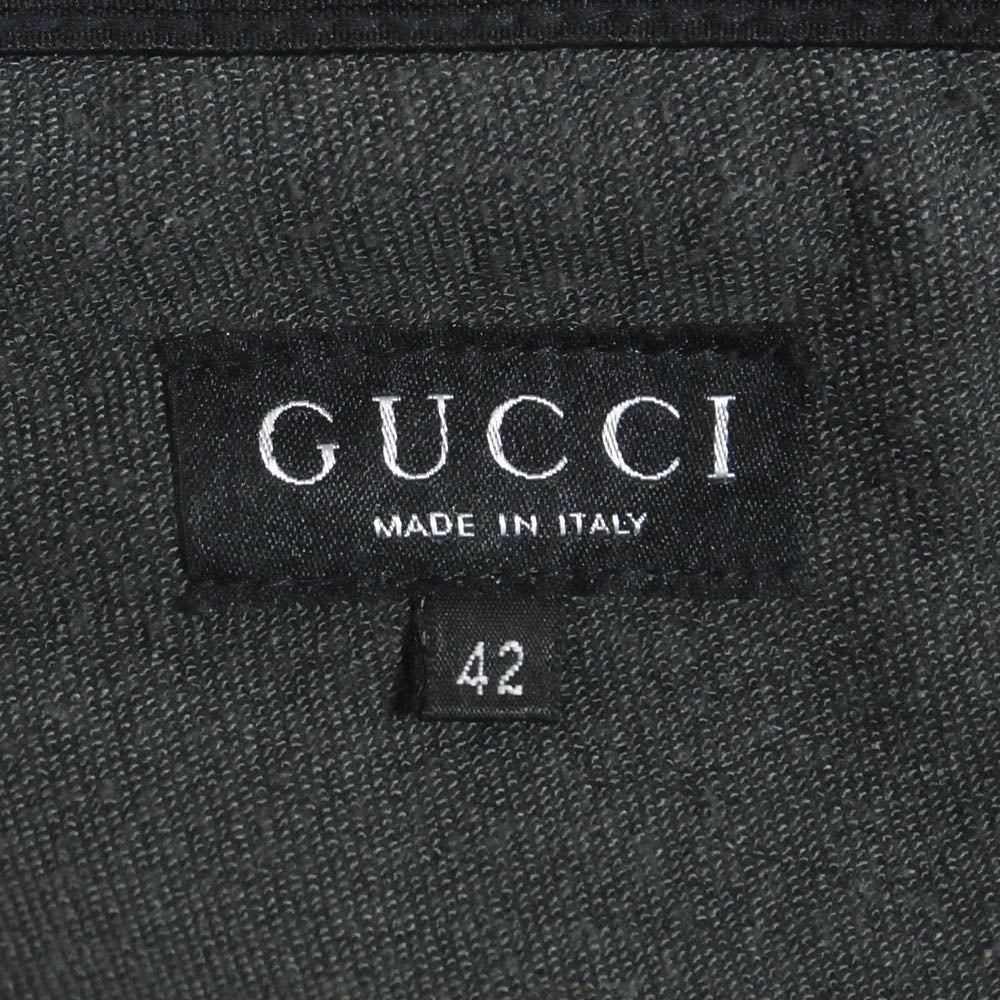 GUCCI グッチ 205-0602-7912 イタリア製 フロントジップ スカート ダークグレー系 42【中古】