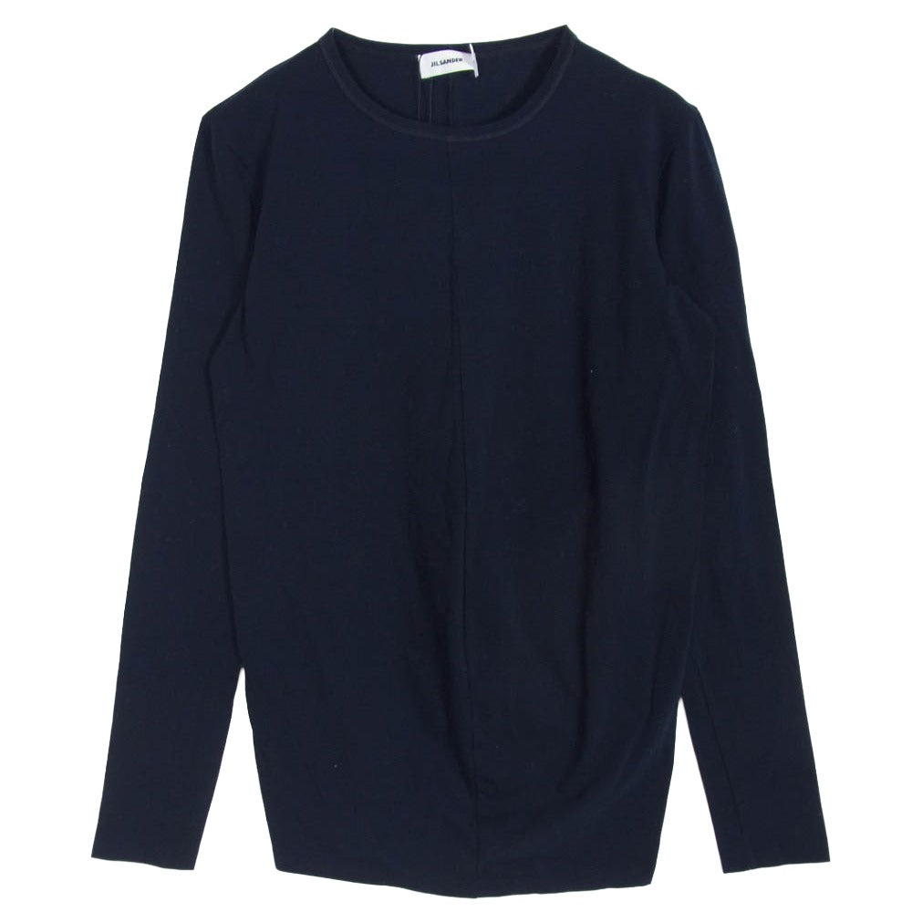 JIL SANDER ジルサンダー 705011 WB277108 イタリア製 コットン ストレッチ 長袖 Tシャツ ネイビー系 S【中古】