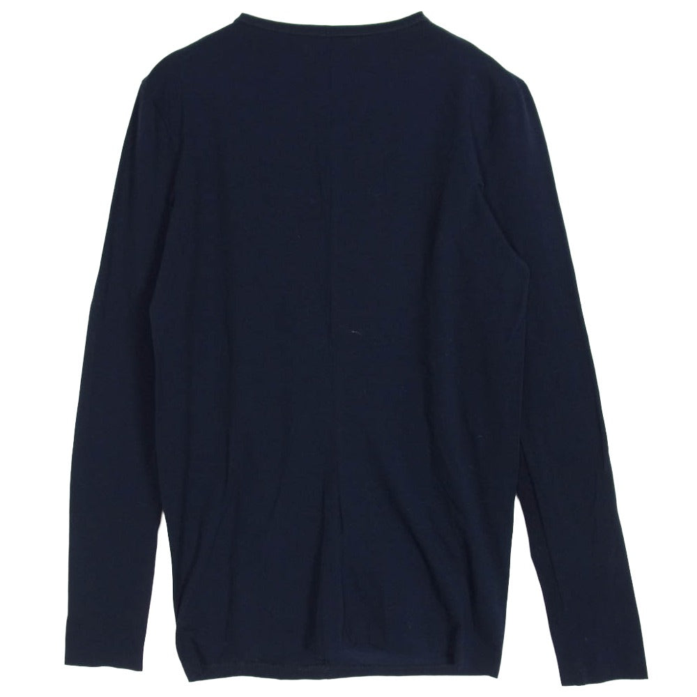 JIL SANDER ジルサンダー 705011 WB277108 イタリア製 コットン ストレッチ 長袖 Tシャツ ネイビー系 S【中古】