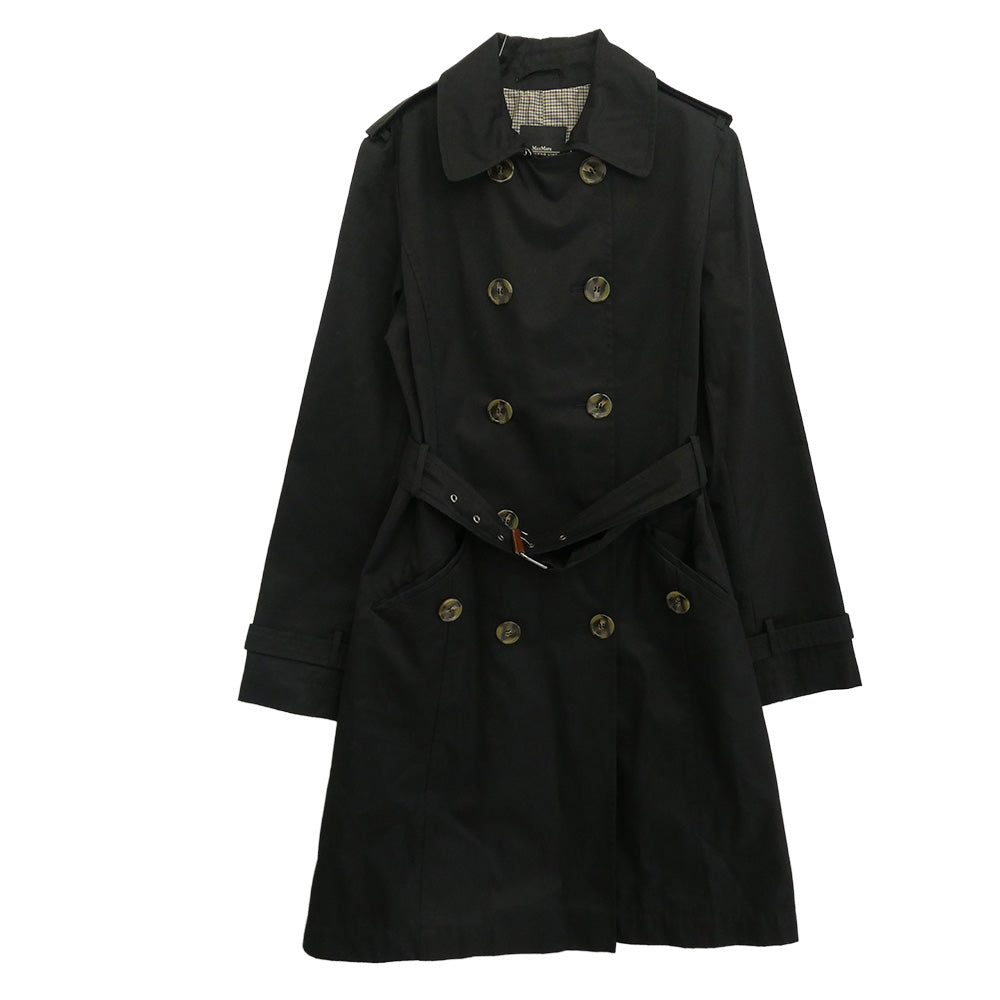 MAX MARA マックスマーラ 50260279 Weekend Line ウィークエンドライン 裏地チェック トレンチコート ブラック系 40【中古】