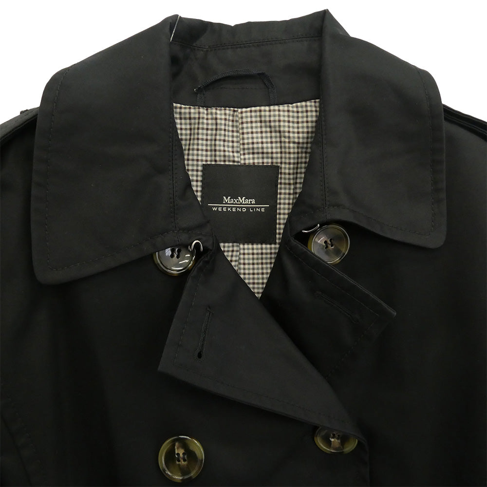 MAX MARA マックスマーラ 50260279 Weekend Line ウィークエンドライン 裏地チェック トレンチコート ブラック系 40【中古】