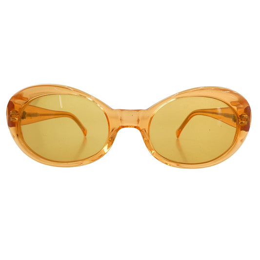 agnes b. アニエスベー romy アイウェア オーバル セルフレーム サングラス オレンジ系【中古】