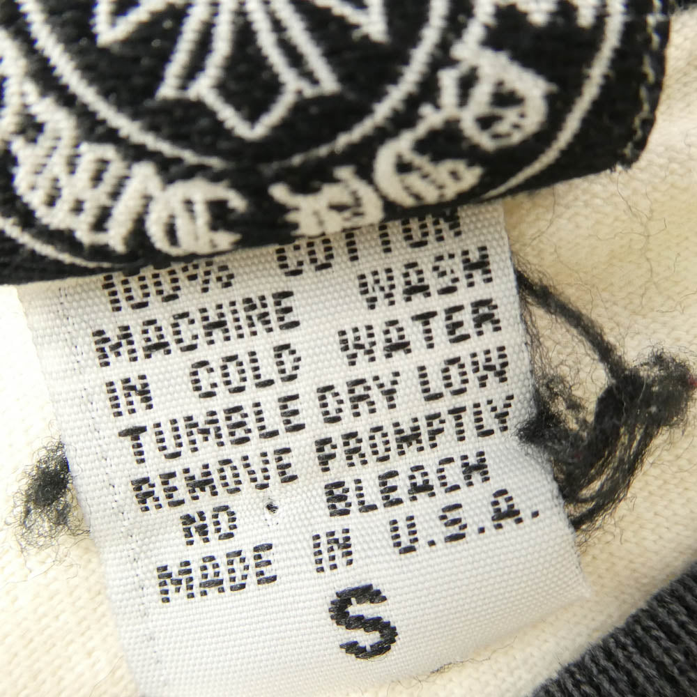 CHROME HEARTS クロムハーツ（原本無） オールド ネックロゴ 袖マルチプリント 七分丈 ラグラン 長袖 Tシャツ ホワイト系 ブラック系 S【中古】