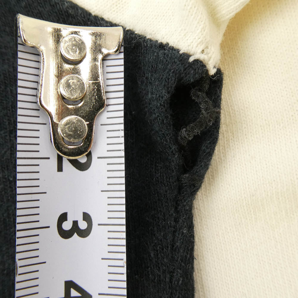 CHROME HEARTS クロムハーツ（原本無） オールド ネックロゴ 袖マルチプリント 七分丈 ラグラン 長袖 Tシャツ ホワイト系 ブラック系 S【中古】