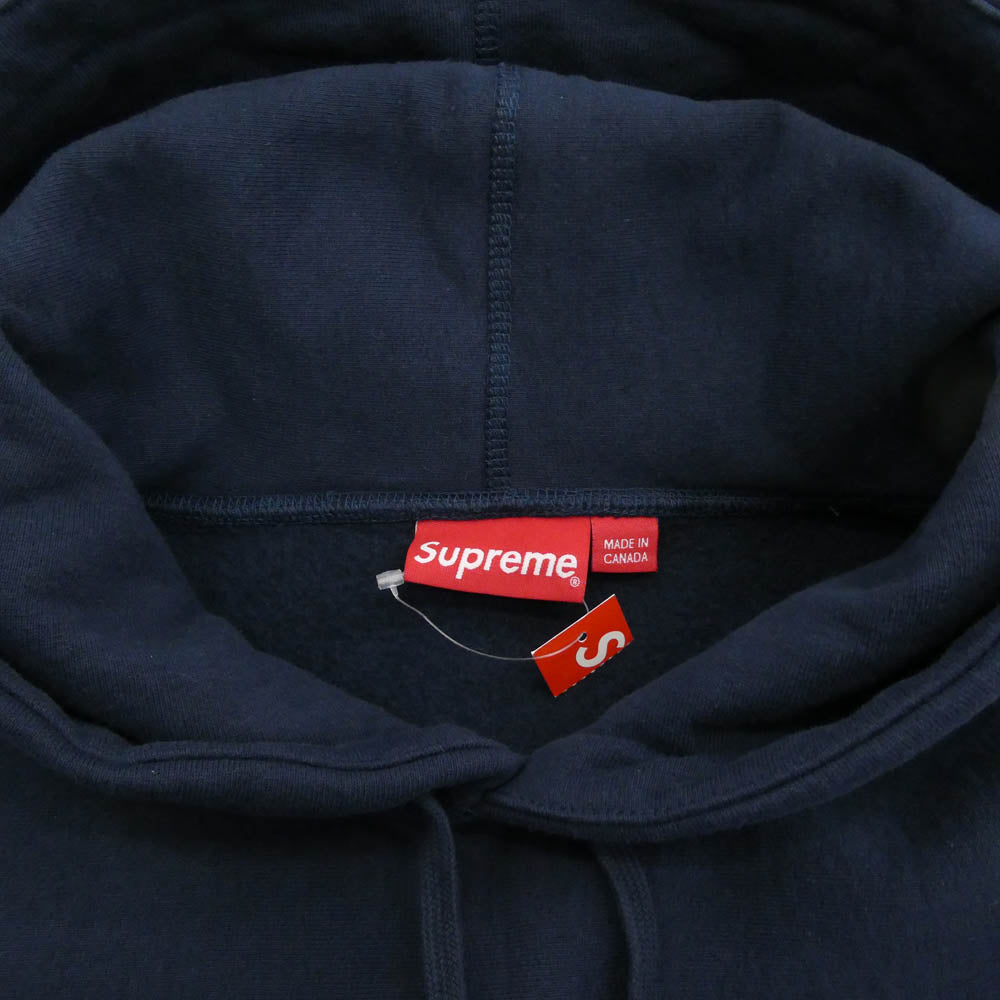 Supreme シュプリーム 22AW Capital Hooded Sweatshirt フーデッド スウェット ロゴ刺繍 パーカー ネイビー系 L【極上美品】【中古】