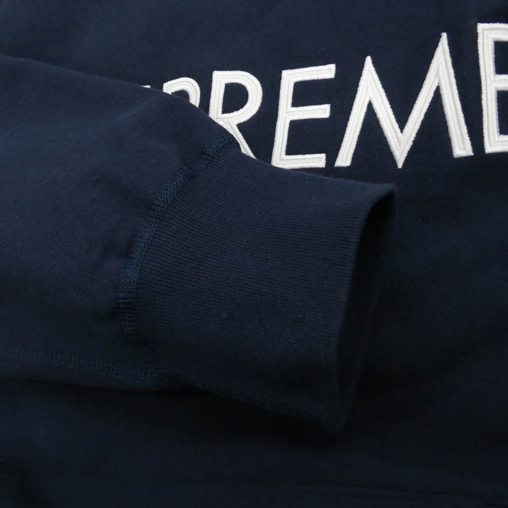 Supreme シュプリーム 22AW Capital Hooded Sweatshirt フーデッド スウェット ロゴ刺繍 パーカー ネイビー系 L【極上美品】【中古】