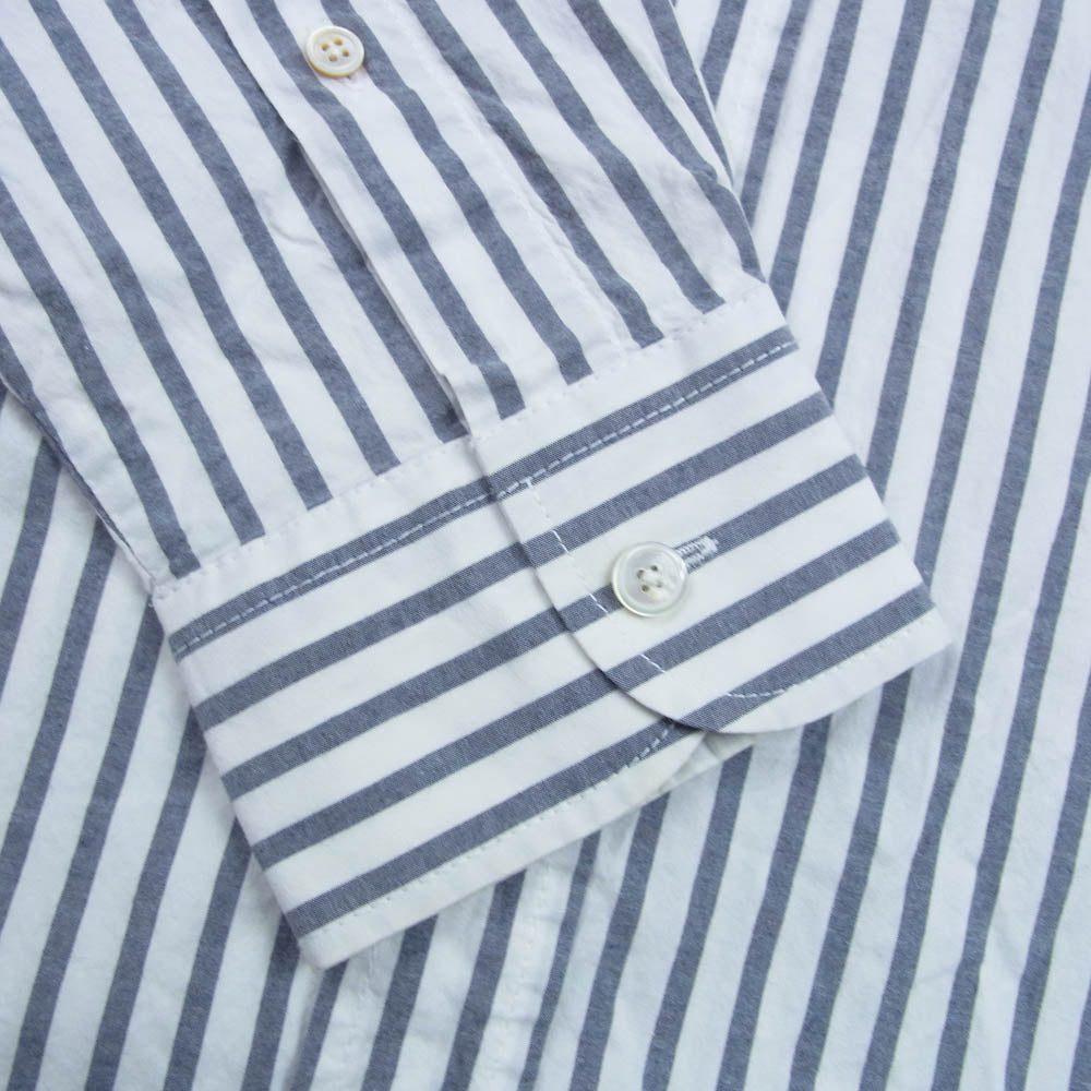 ACNE STUDIOS アクネストゥディオズ FN-MN-SHIR000374 ストライプ ロゴプリント 長袖 ボタンダウンシャツ BDシャツ ホワイト系 44【中古】