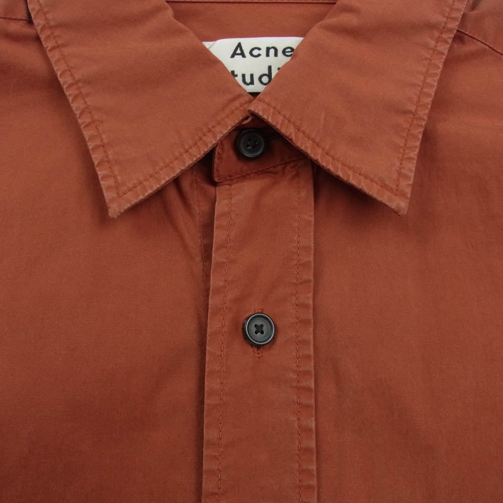 ACNE STUDIOS アクネストゥディオズ 20SS FN-MN-SHIR000176 Oversized Cotton Shirt オーバーサイズコットンシャツ 長袖シャツ オレンジ系 46【中古】