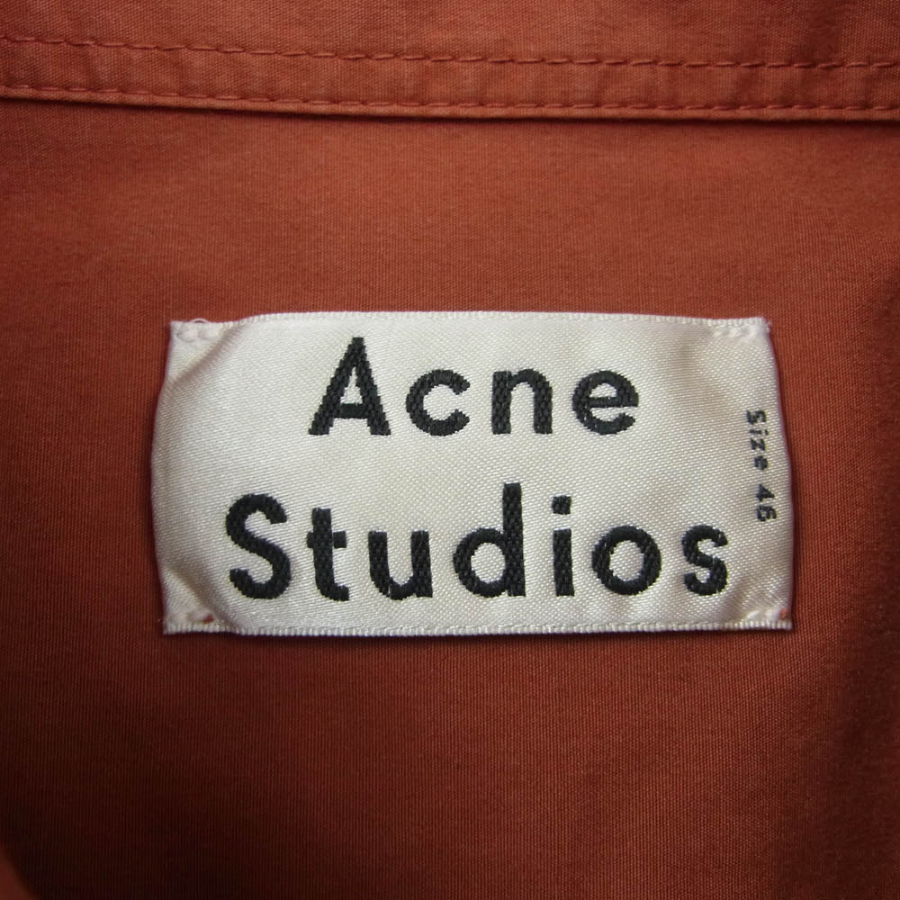 ACNE STUDIOS アクネストゥディオズ 20SS FN-MN-SHIR000176 Oversized Cotton Shirt オーバーサイズコットンシャツ 長袖シャツ オレンジ系 46【中古】