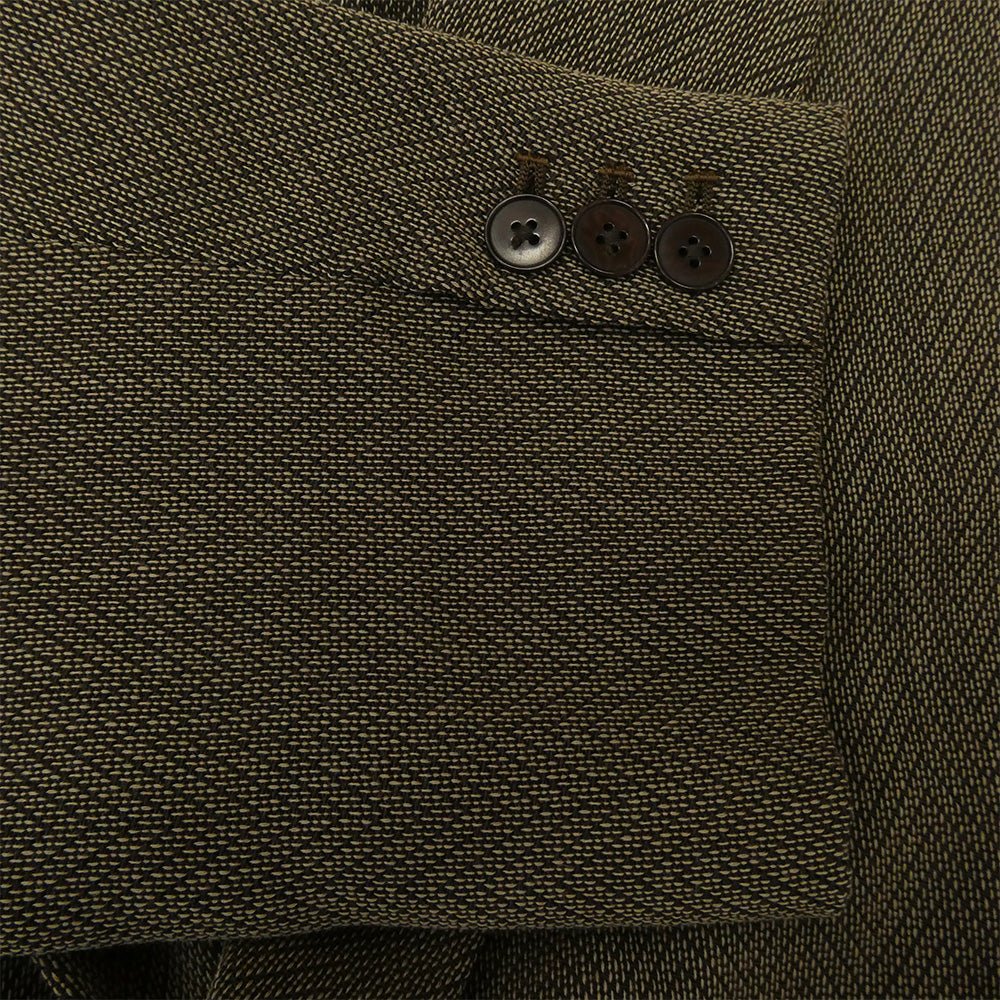 seya. セヤ SIWA TAILORED W JACKET TRAVEL PANTS ヘリンボーン テーラードジャケット スラックスパンツ セットアップ ブラウン系 2【中古】