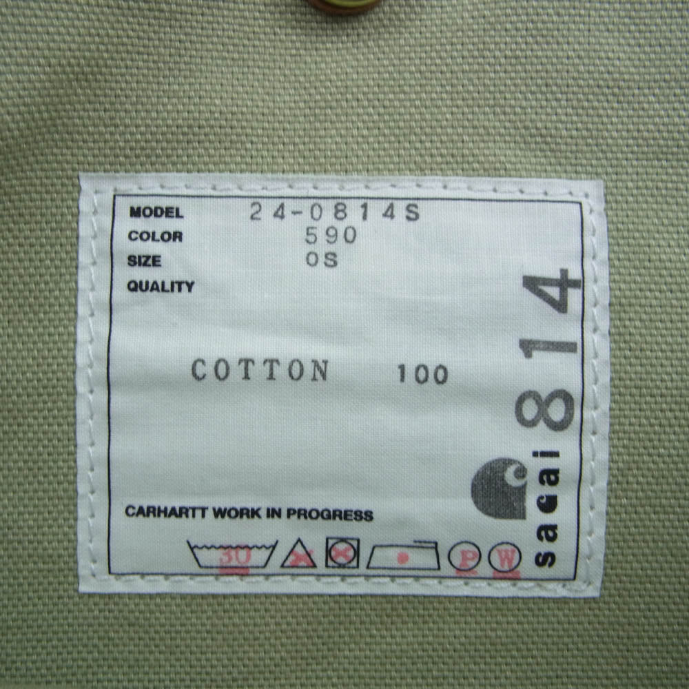 Sacai サカイ 24SS 24-0814S x Carhartt WIP キャンバス カーハート ワークインプログレス ノベルティーバッグ ポーチ カーキ系 OS【中古】