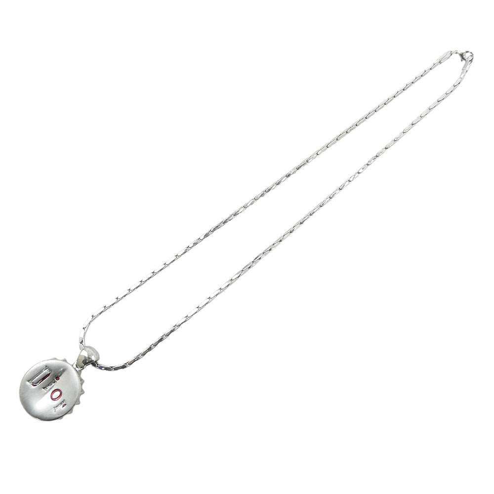 Dior ディオール 瓶蓋 モチーフ ロゴ ペンダント ネックレス シルバー系【中古】