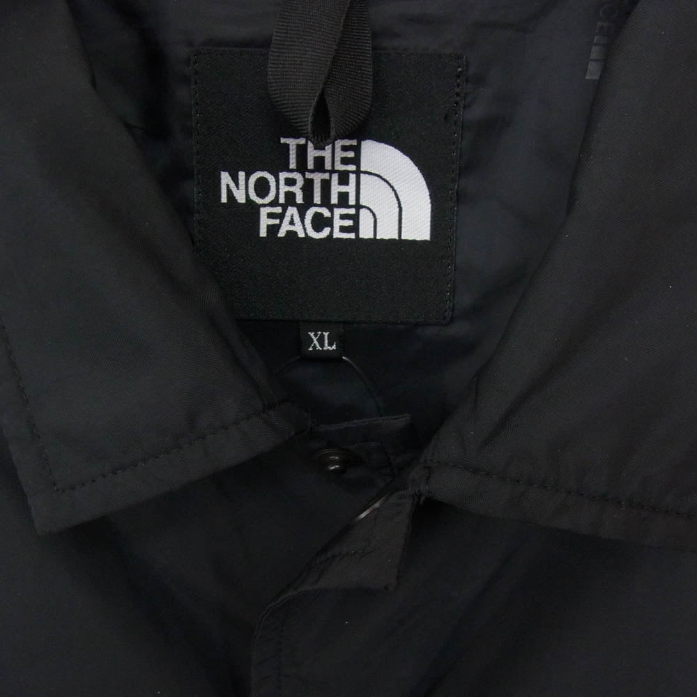 THE NORTH FACE ノースフェイス NP22030 ロゴ プリント ナイロン ボタンダウン コーチ ジャケット ブラック系 XL【中古】