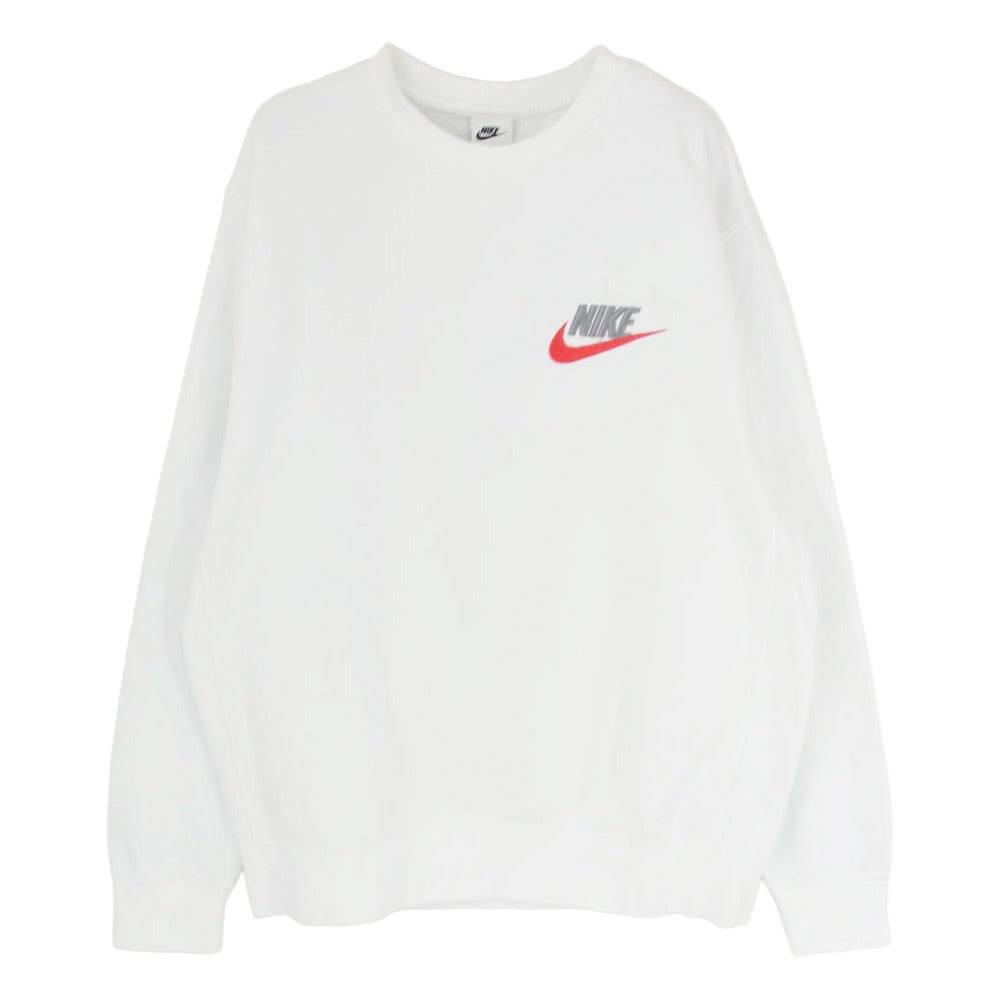 NIKE ナイキ FB7685-100 クラブ + FT LBR ロゴ刺繡 クルーネック スウェット トレーナー ホワイト系 L【中古】