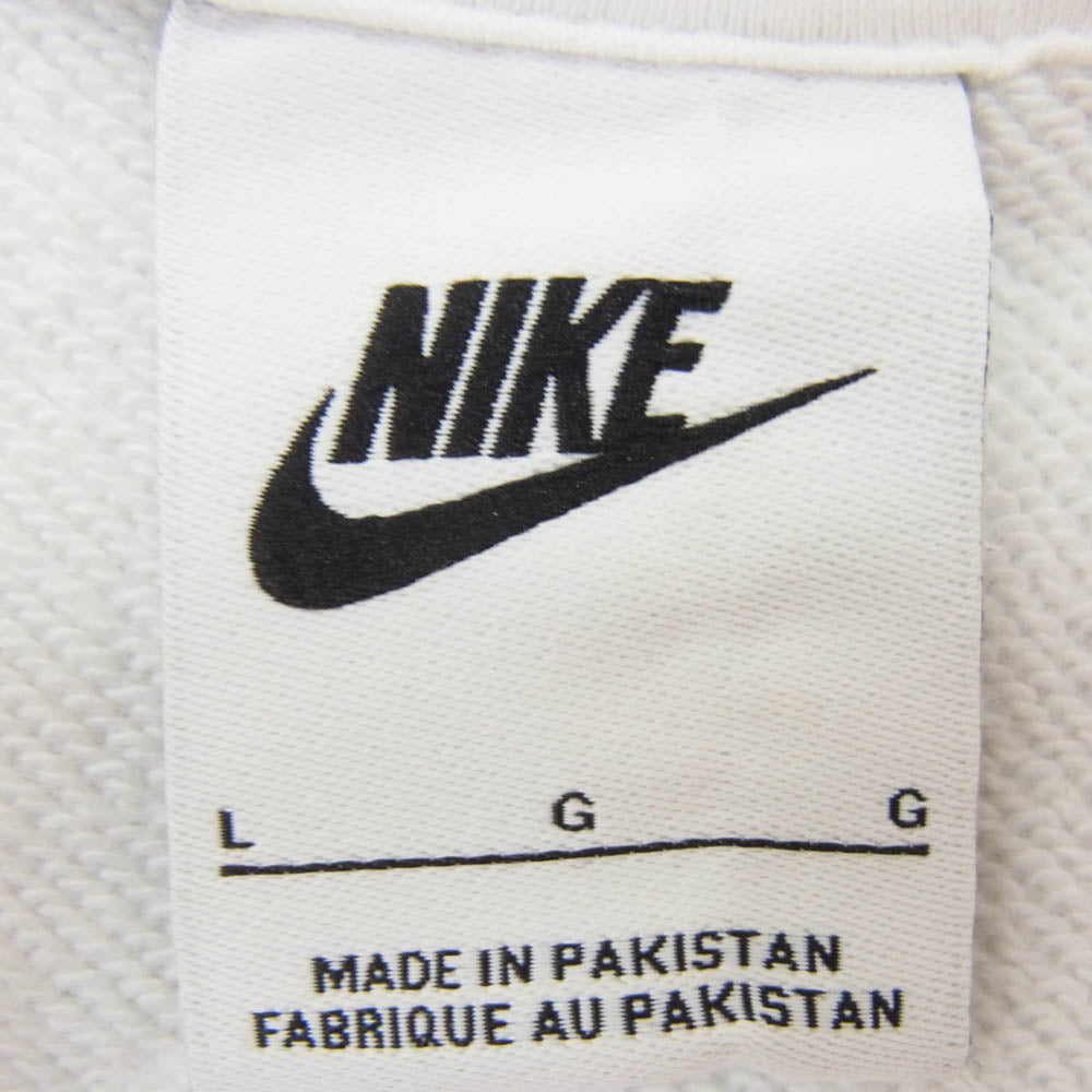 NIKE ナイキ FB7685-100 クラブ + FT LBR ロゴ刺繡 クルーネック スウェット トレーナー ホワイト系 L【中古】