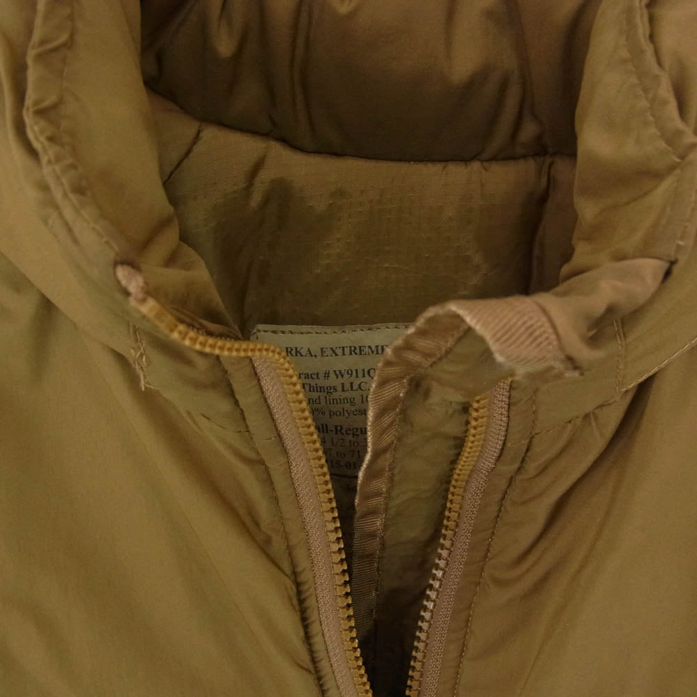 アメリカ海兵隊 8415-01-555-1241 WILDTHINGS製 USMC HAPPY SUIT ECWCS LEVEL7 GEN3 PRIMALOFT エクワックス プリマロフト ミリタリー ジャケット ブラウン系 XS【中古】