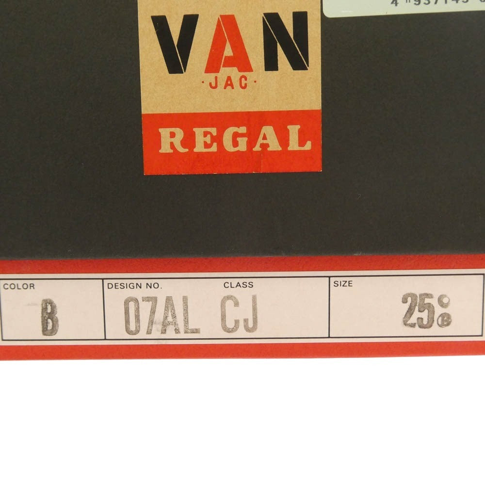 REGAL リーガル 07AL VAN JAC 外羽根 プレーントゥ ローカット ビジネス レザー シューズ ブラック系 25cm【中古】