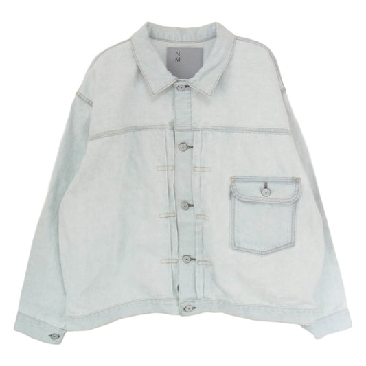 New Manual ニューマニュアル 023 LV T-BACK DENIM JACKET BLEACH 針シンチ デニムジャケット Gジャン インディゴブルー系 F【中古】