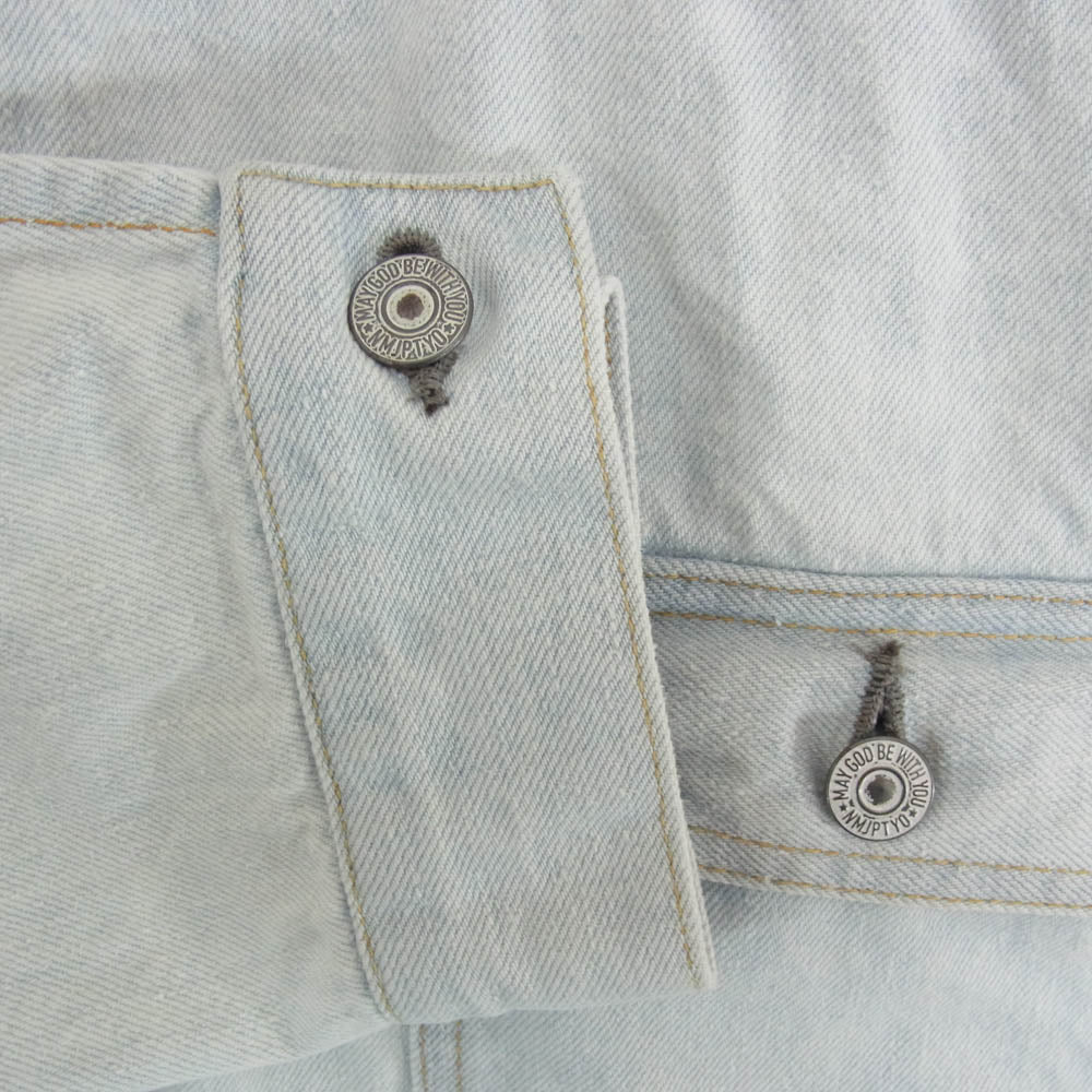 New Manual ニューマニュアル 023 LV T-BACK DENIM JACKET BLEACH 針シンチ デニムジャケット Gジャン インディゴブルー系 F【中古】