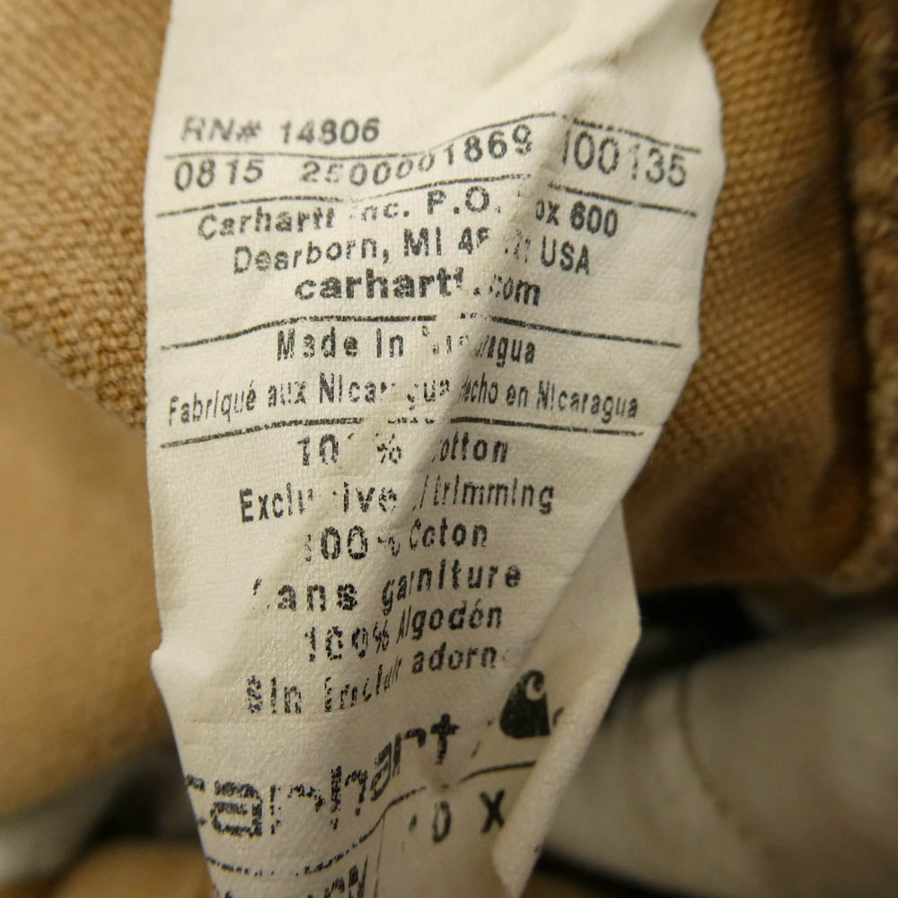 Carhartt カーハート USA製 ダック コットン オーバーオール ブラウン系【中古】