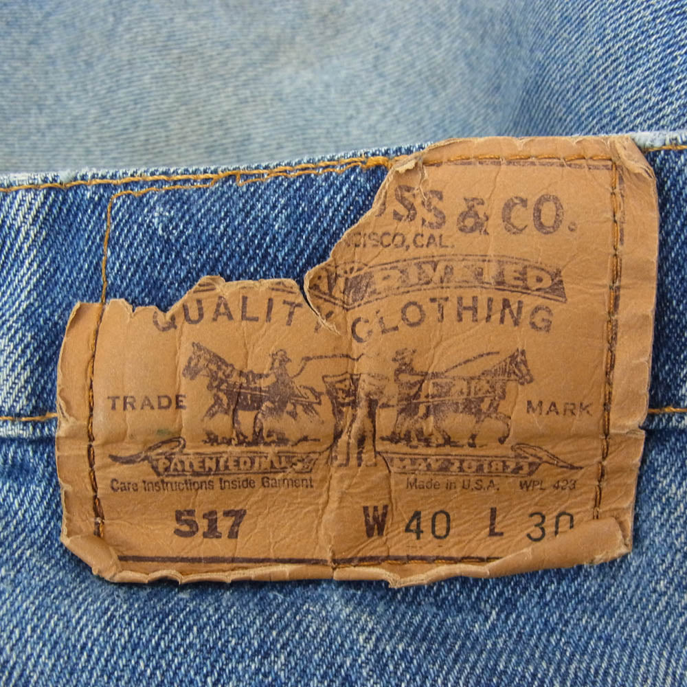 Levi's リーバイス 517 オレンジタブ ボタン裏刻印575 デニム パンツ インディゴブルー系 40【中古】