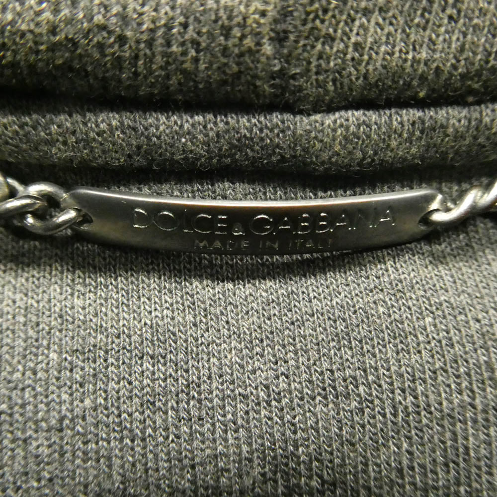 DOLCE&GABBANA ドルチェアンドガッバーナ レザー フード ジップアップ ジャケット ブラック系 46【中古】