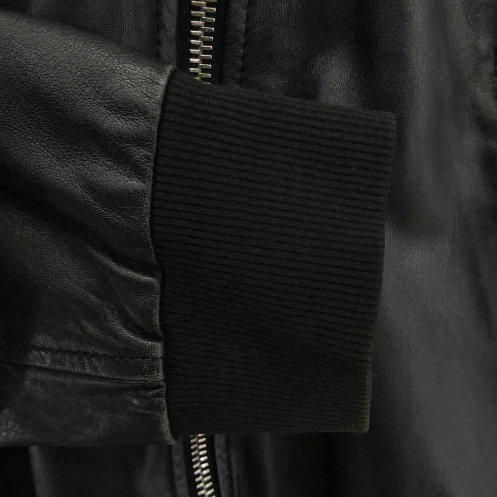 DOLCE&GABBANA ドルチェアンドガッバーナ レザー フード ジップアップ ジャケット ブラック系 46【中古】