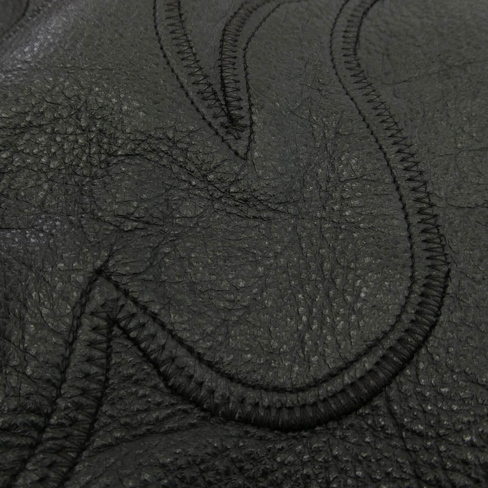 A&G エーアンドジー クロスボタン バックフレアニー レザー シャツ ジャケット ブラック系 シルバー系 S【中古】