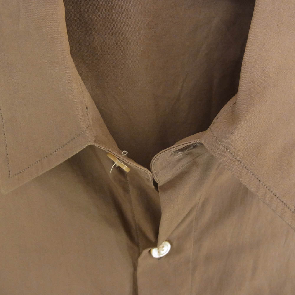 AURALEE オーラリー 19SS A9SS02TN WASHED FINX TWILL HALF SLEEVED BIG SHIRTS ウォッシュドフィンクス ツイル ハーフスリーブ オーバーサイズ 半袖 ボタン シャツ ブラウン系 4【中古】
