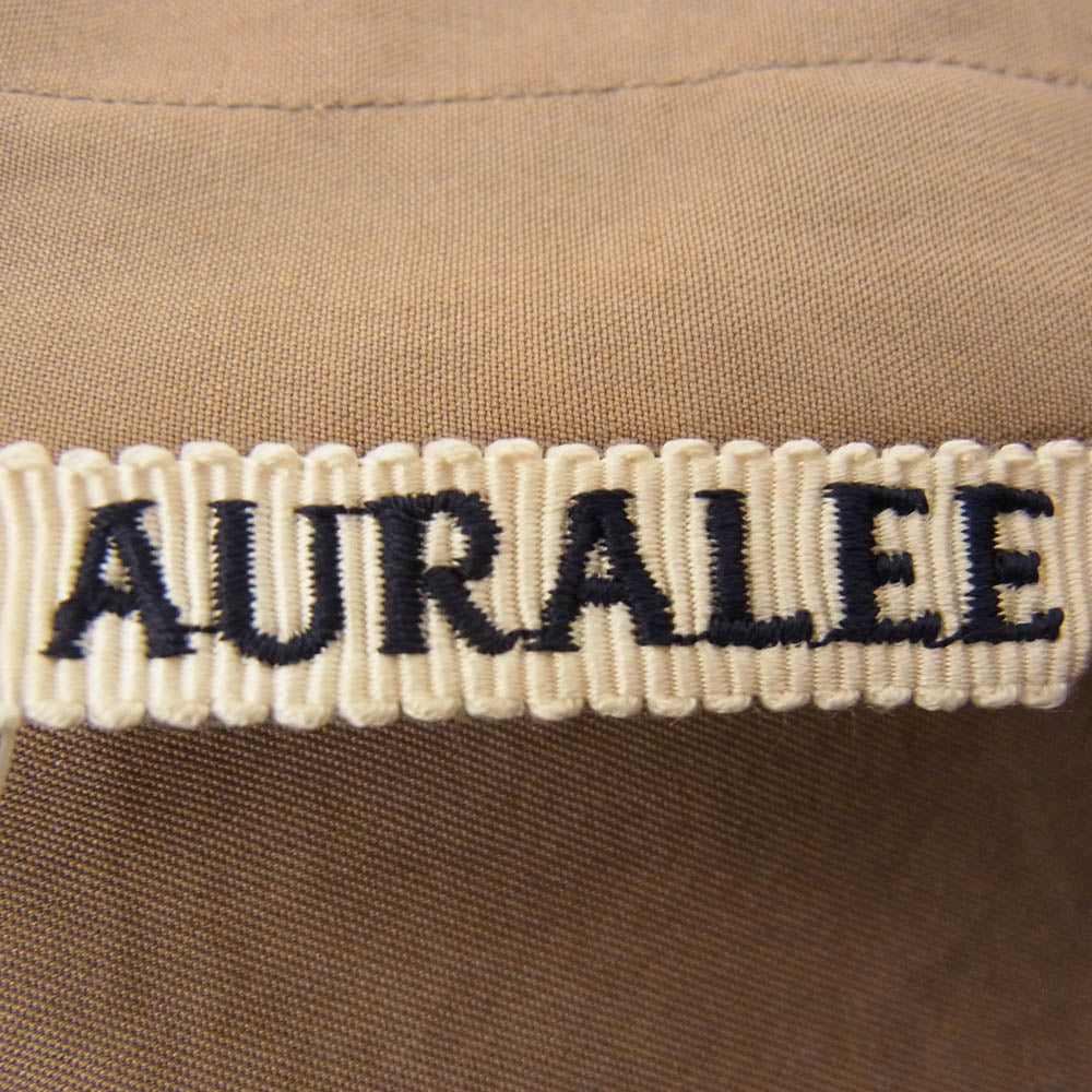 AURALEE オーラリー 19SS A9SS02TN WASHED FINX TWILL HALF SLEEVED BIG SHIRTS ウォッシュドフィンクス ツイル ハーフスリーブ オーバーサイズ 半袖 ボタン シャツ ブラウン系 4【中古】